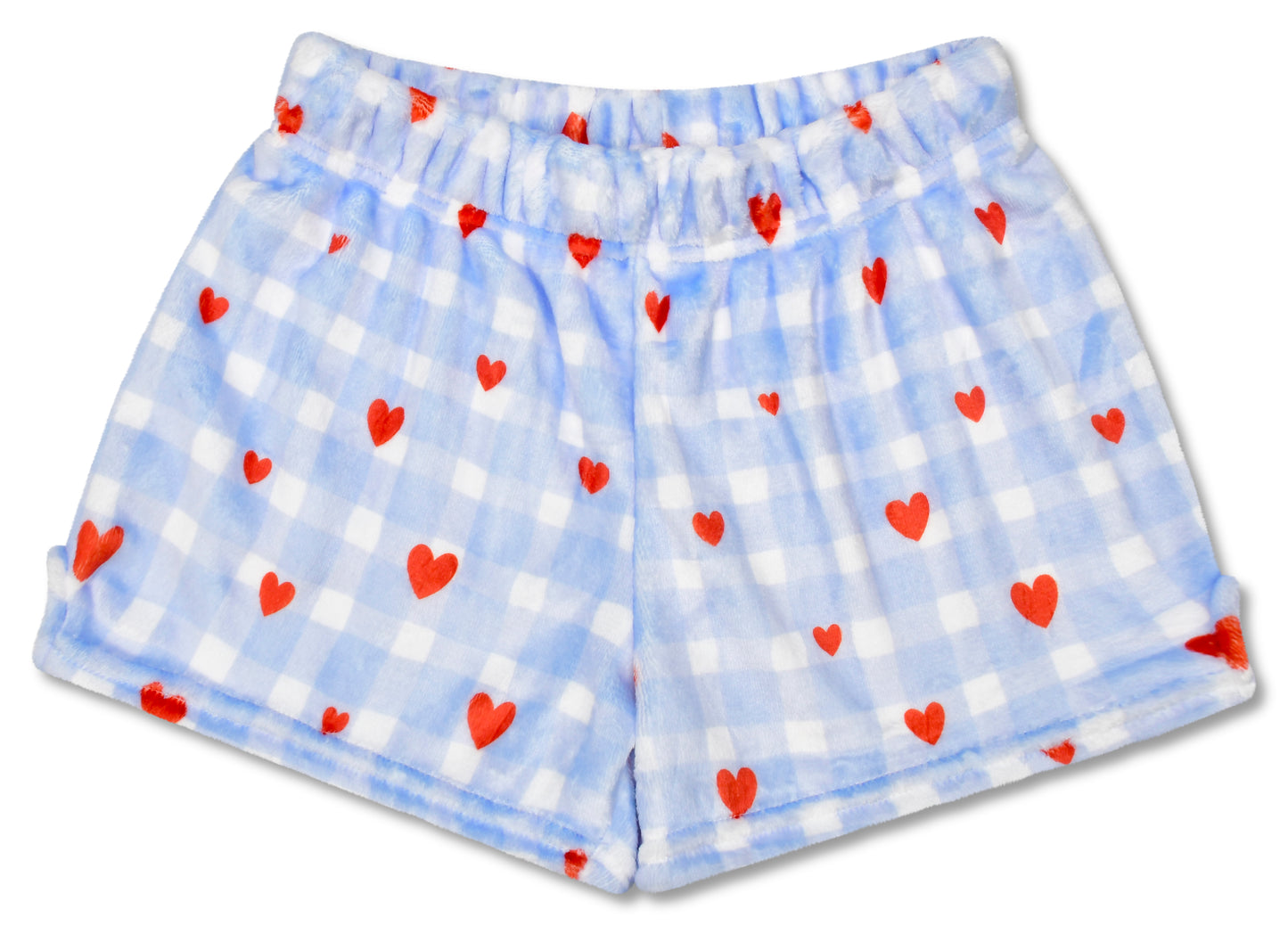 Gingham Hearts Plush Shorts
