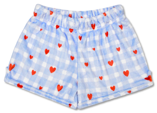 Gingham Hearts Plush Shorts