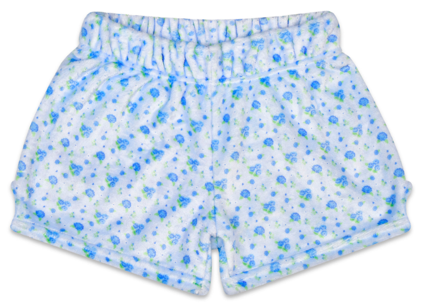 Blue Ditsy Plush Shorts