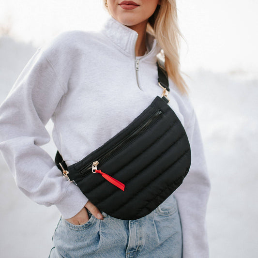 Jolie Puffer Belt Bag: Black