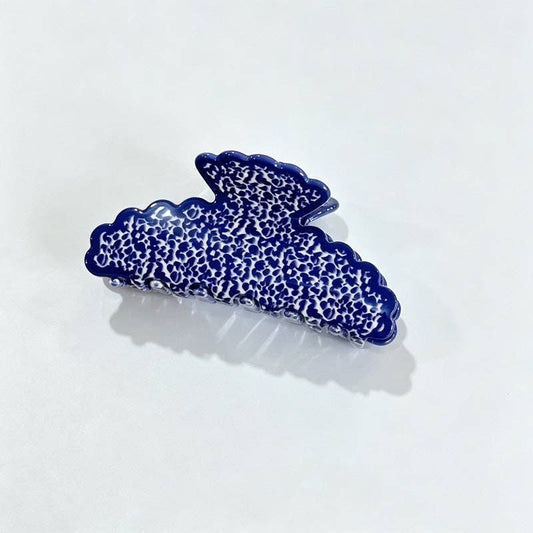 Marble Leaf Claw Clip: Blue / F
