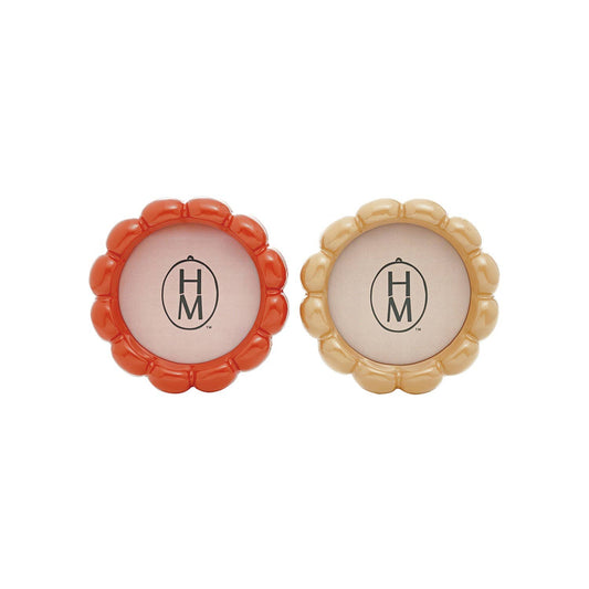 Round Resin Scalloped Photo Frame- Tan