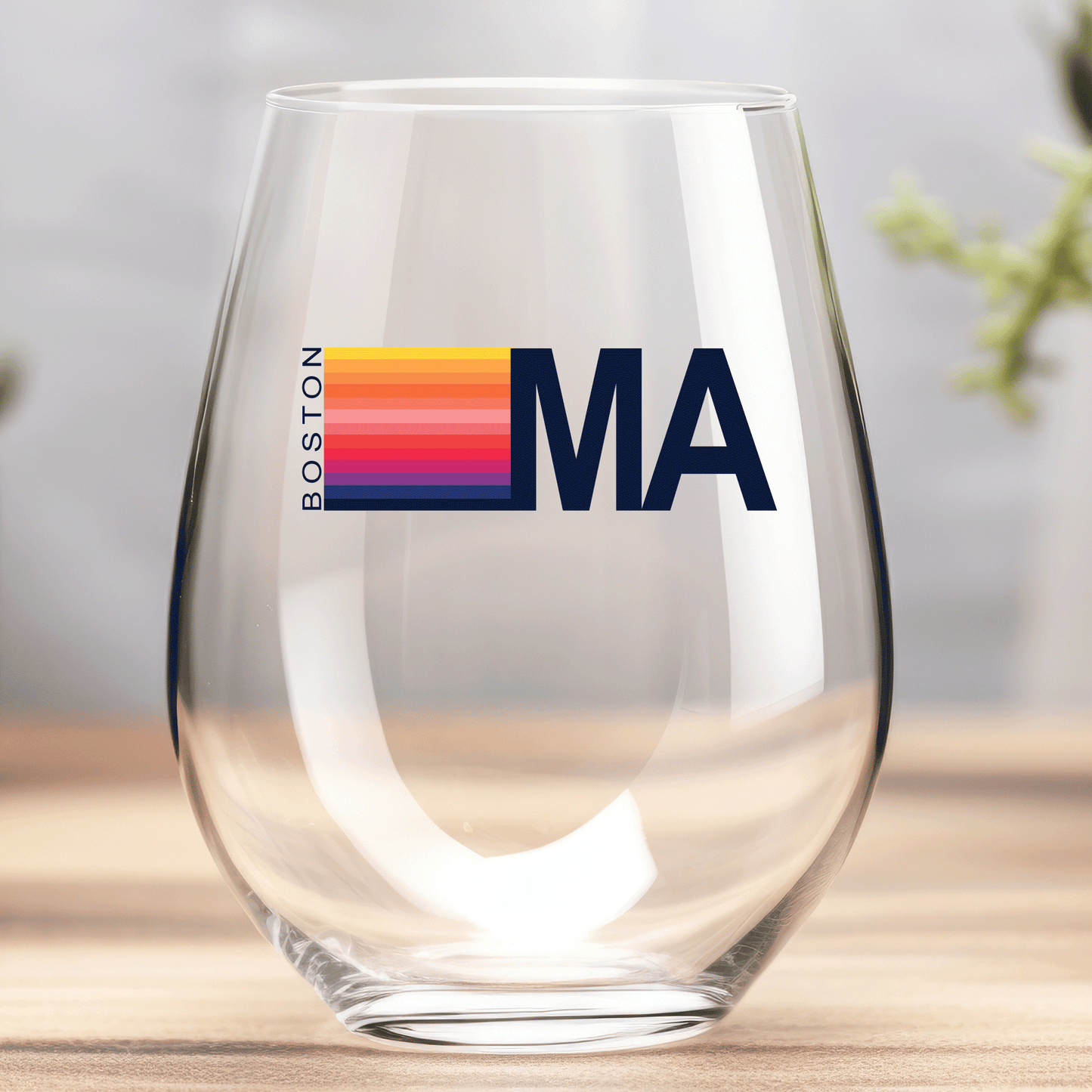 State Stripe - Wine Glass-Ridgefield CT