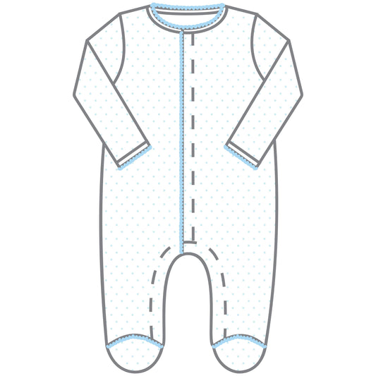 Mini Dots Footie - Blue