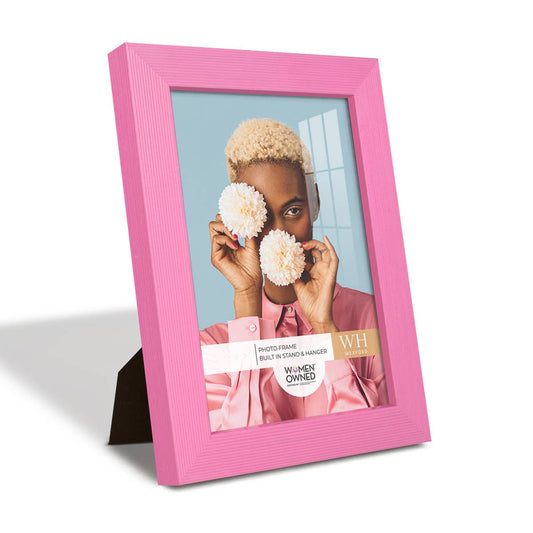 Photo Frame, Real Wood with Texture, Pink: 4 x 6