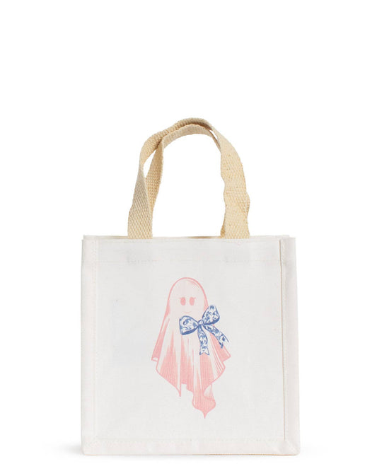Friendly Ghost Petite Gift Tote White/Pink/Blue