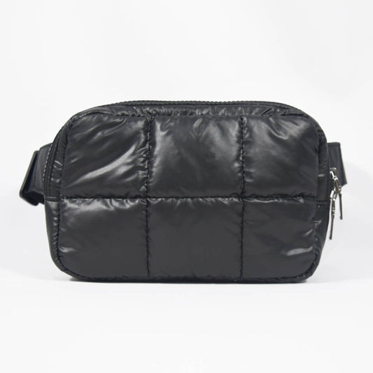 The Drew | Puffer Belt Bag: Black