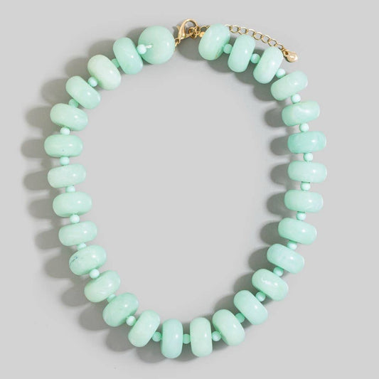 Bulky Bead Link Necklace Set: JADE