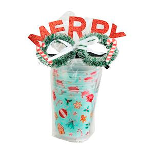 Holiday Party Cup Gift Set in Blue