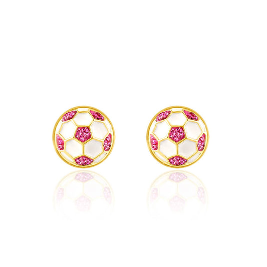 Glitter Soccer Ball Cutie Stud Earrings