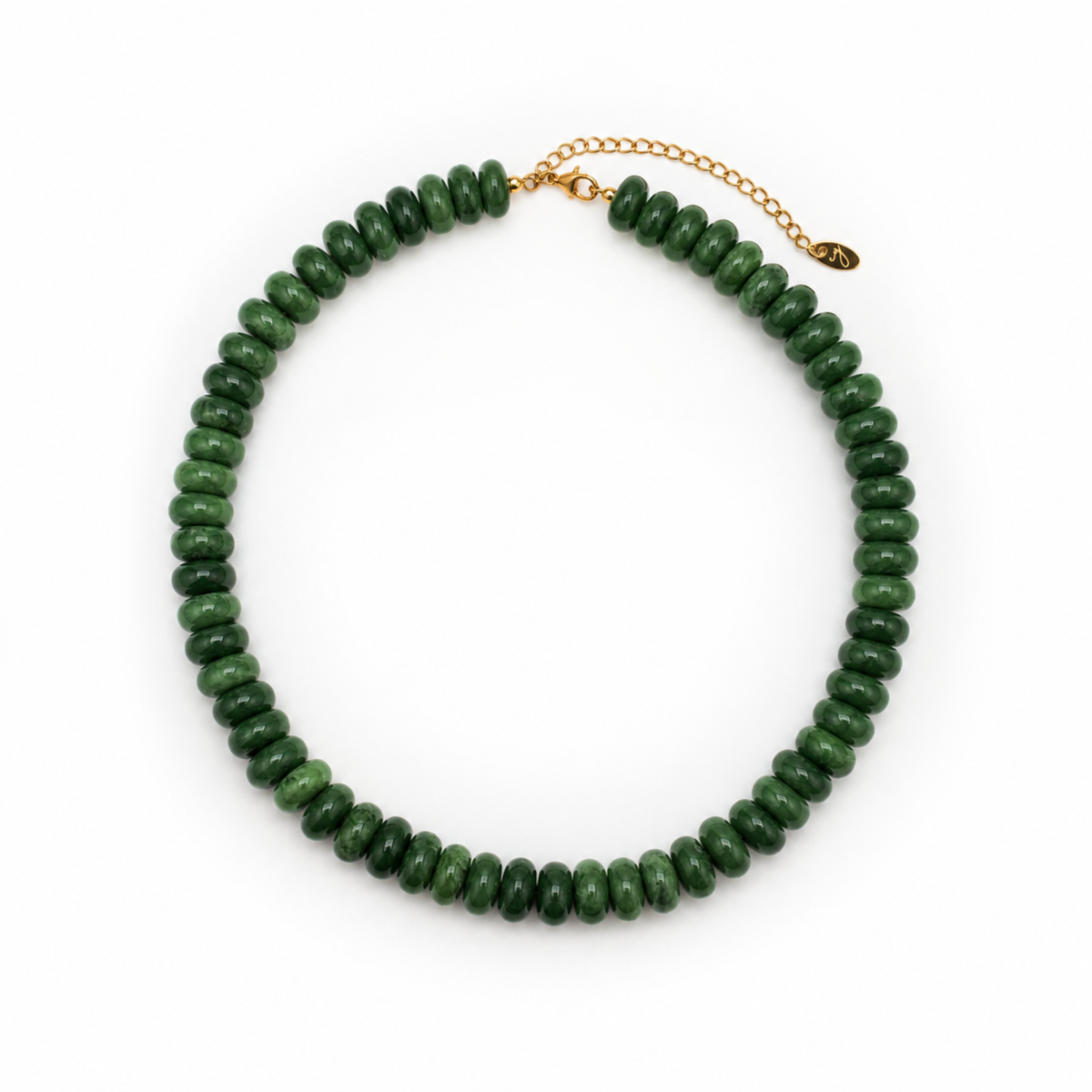 Ellison+Young Modern Resin Beaded Statement Necklace: Emerald Green