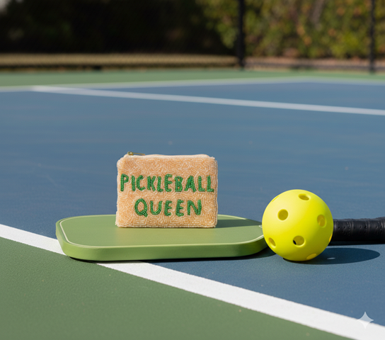Ladies Fully Beaded  PICKLE BALL QUEEN Coin Purse