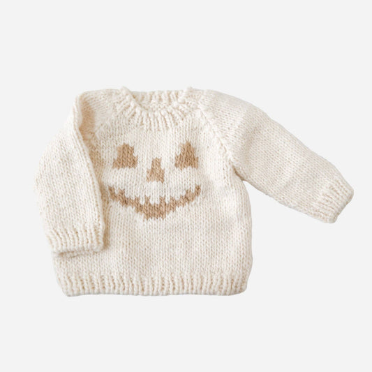 Jack-o-lantern Sweater Cream Halloween Fall Costume Baby Kid: Cream