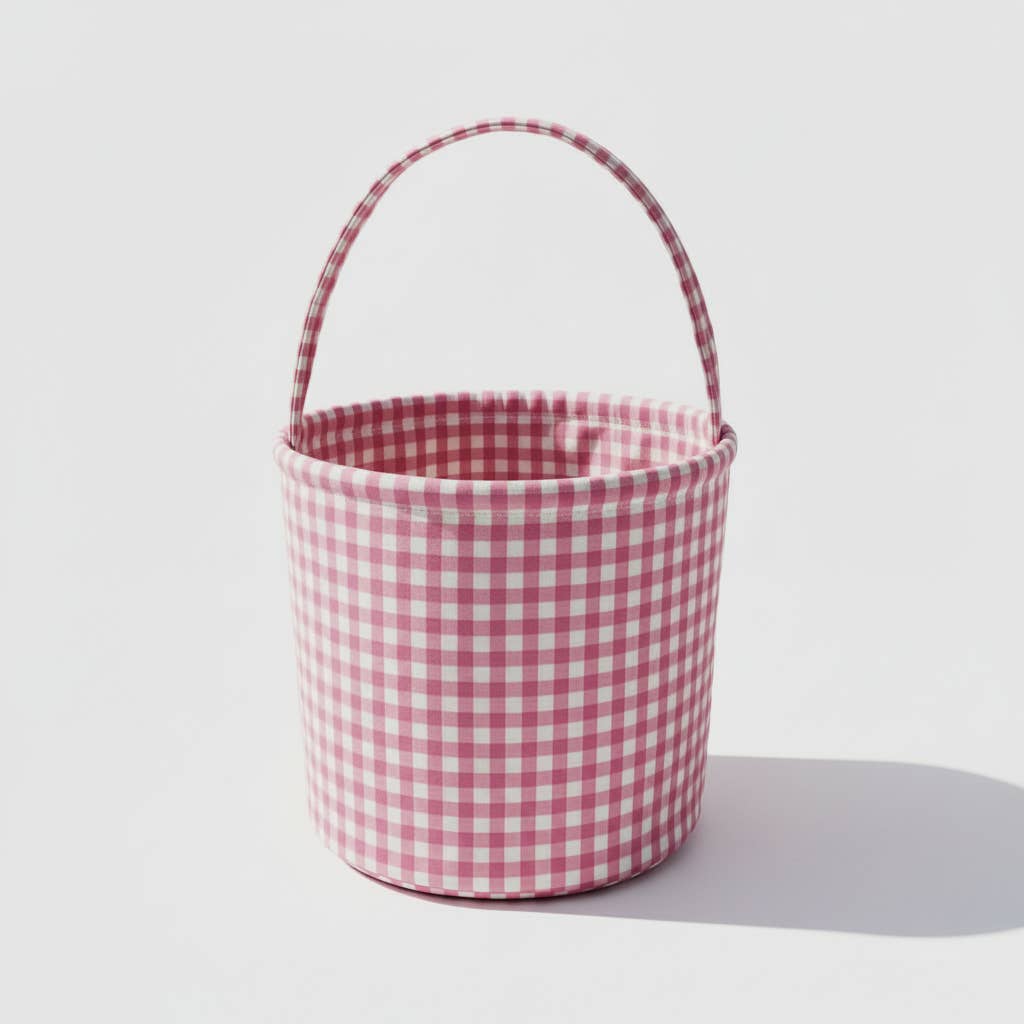 Gingham Easter Basket For Boys and Girls: Pink