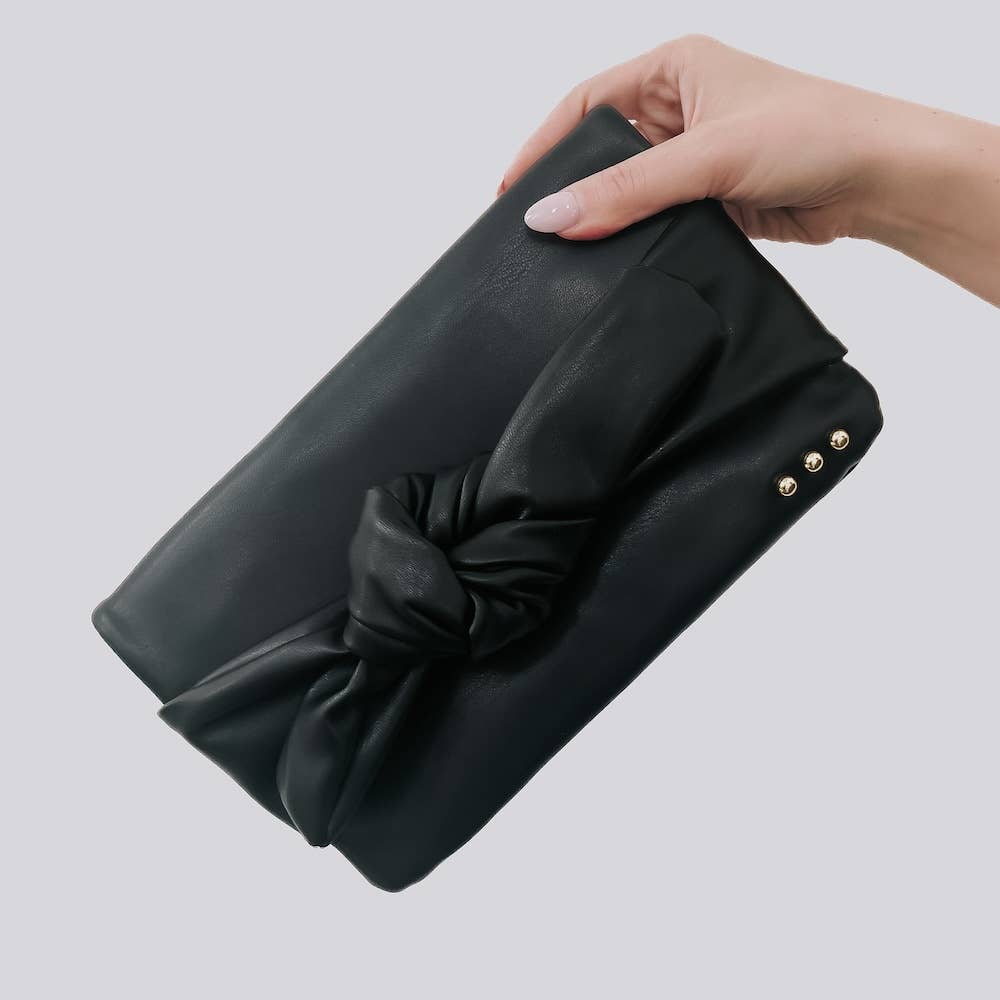 Billie Bow Clutch Crossbody Bag : Black