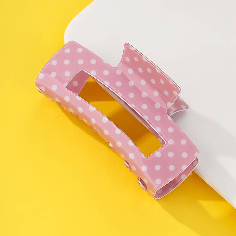 Polka Dot Hair Claw Clip | Pink