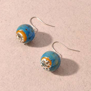 STONE BEAD STATEMENT EARRING: Turquoise