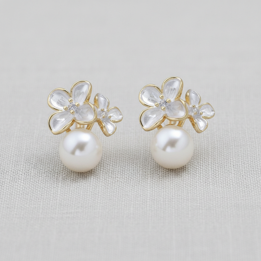 Blossom Pearl Stud Earrings