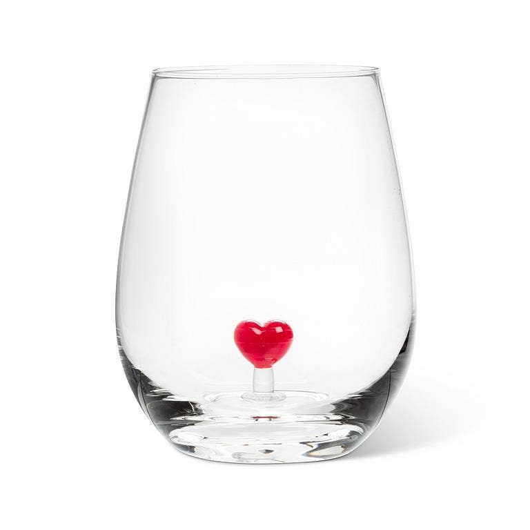 Heart Icon Stemless Wine Glass