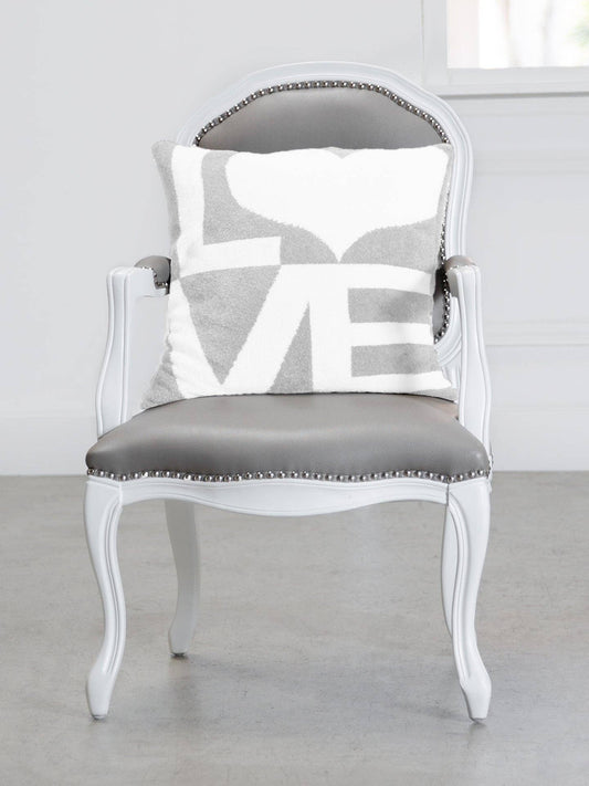 Dolce™ LOVE Throw Pillow: Silver White