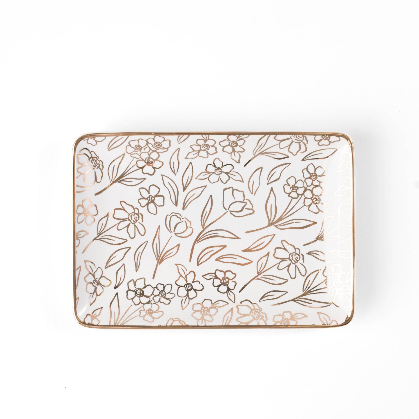 Terracotta Flowers Rectangular Trinket Dish | Fall