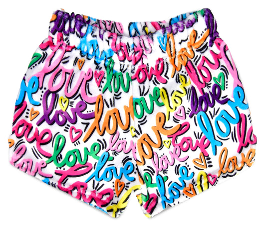 Corey Paige Love Letters Plush Shorts (Medium -10-12)