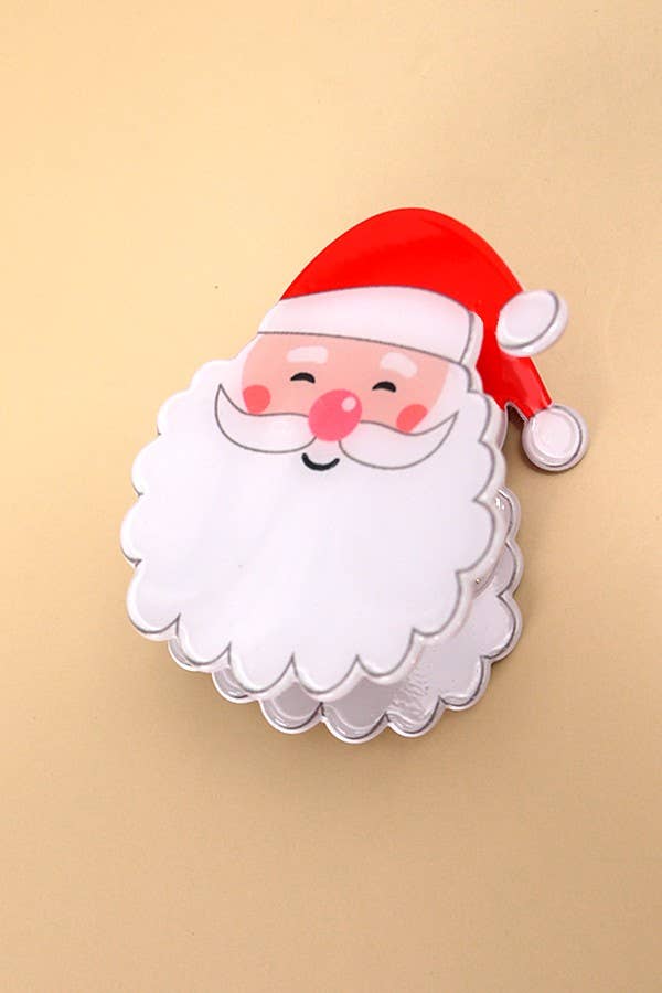 Christmas Tree Santa Snowman Hair Claw Clips: Santa