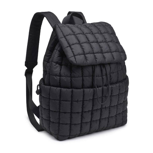 Alex Quilted Puffer Backpack: Black