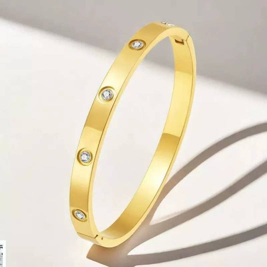 18k Non-Tarnish Waterproof Stainless Steel Bangle | Gold