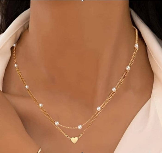 18k Stainless Steel Non-Tarnish  Layered Necklace | Gold