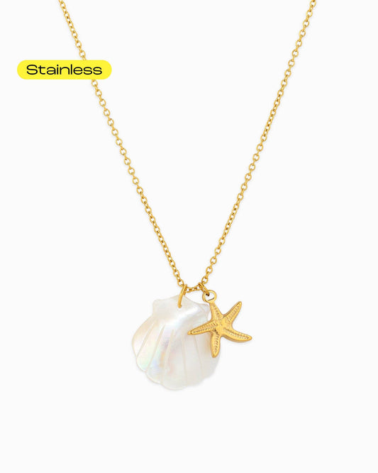 Stainless Mother of Pearl Shell and Starfish Necklaces