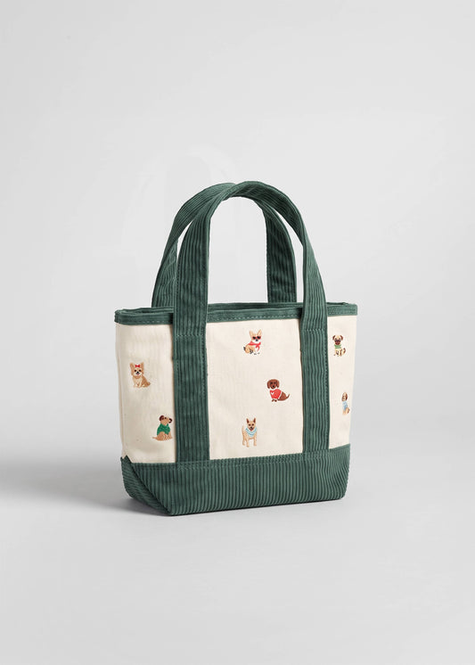 DOGS Embroidered Corduroy Canvas Tote Bag