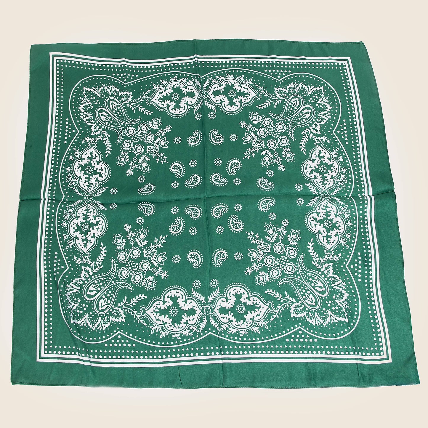 Light Paisley Design Square Bandana Scarf: GN