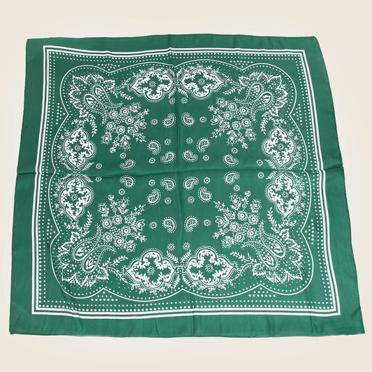Light Paisley Design Square Bandana Scarf: GN