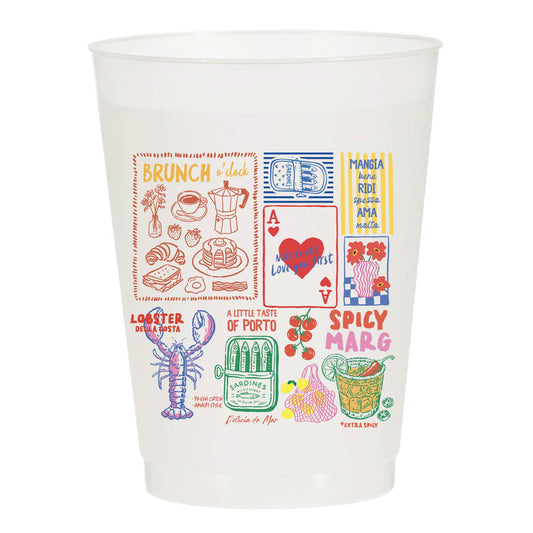 Brunch Summer Frosted Cups - Summer: Pack of 10
