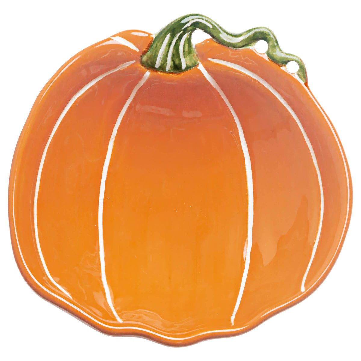 Orange and White Pumpkin Dolomite Bowl Small Fall Autumn