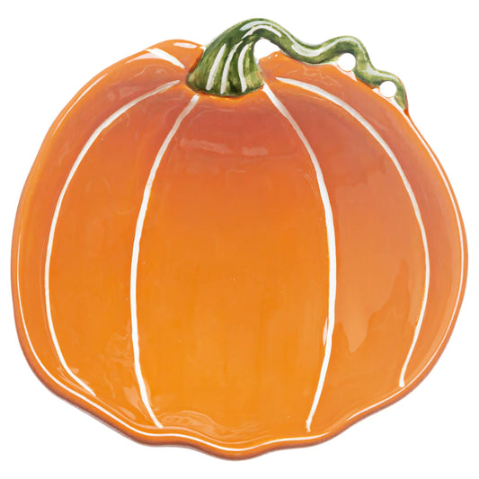 Orange and White Pumpkin Dolomite Bowl Small Fall Autumn