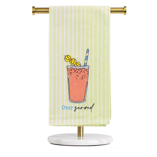 Over Served Hand Towel   Green/Multi