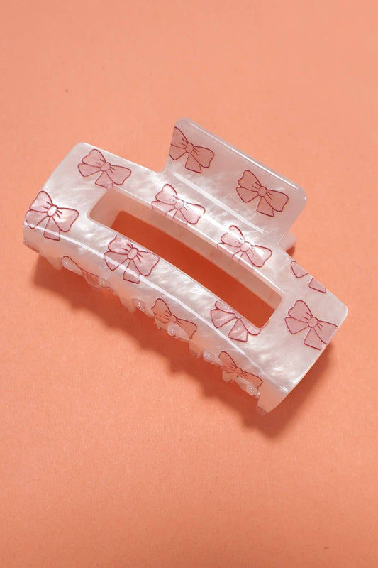 Jumb Bow Rectangle Hair Claw Clips | Bow