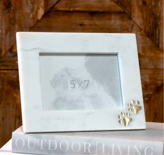 5" X 7" Marble Paw Print Frame