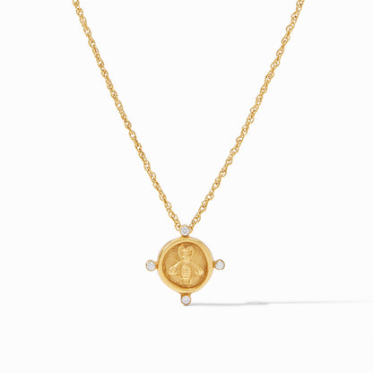 Bee Cameo Solitaire Necklace in Cubic Zirconia