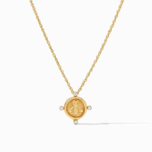 Bee Cameo Solitaire Necklace in Cubic Zirconia