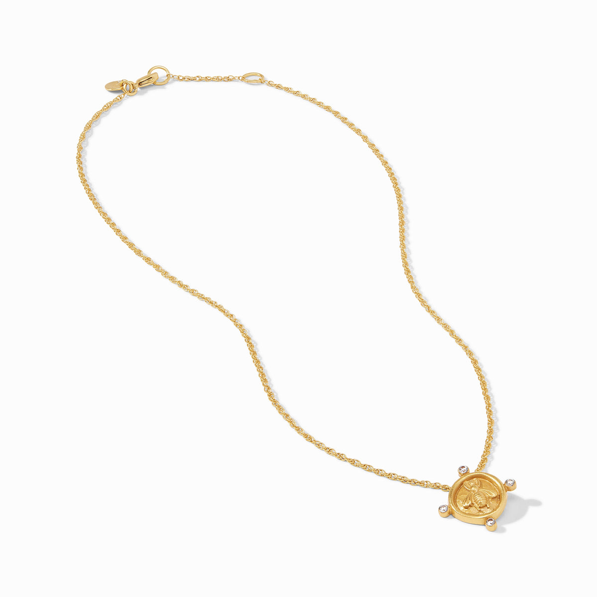Bee Cameo Solitaire Necklace in Cubic Zirconia