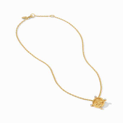Bee Cameo Solitaire Necklace in Cubic Zirconia