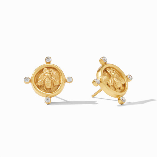 Bee Cameo Stud in Cubic Zirconia