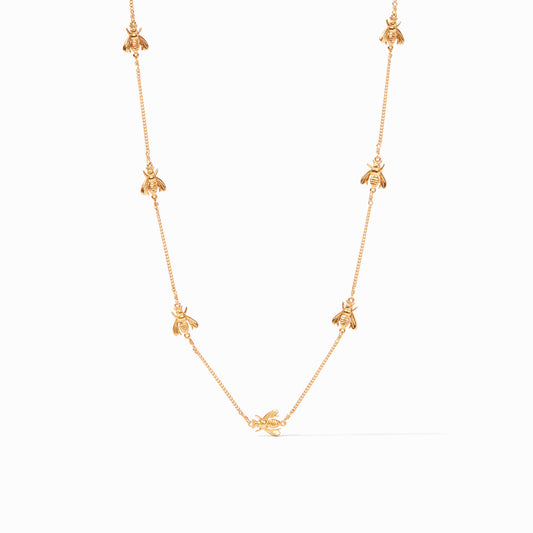 Bee Delicate Station Necklace in Gold