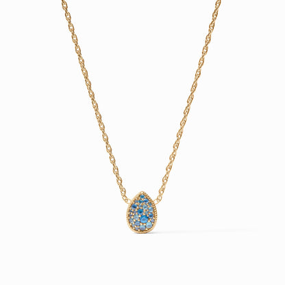 Pave Teardrop Delicate Necklace in Blue Topaz