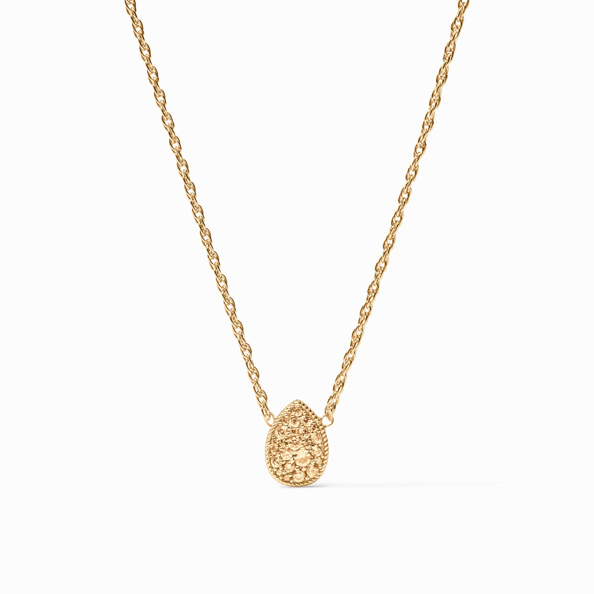 Pave Teardrop Delicate Necklace in Citrine Yellow