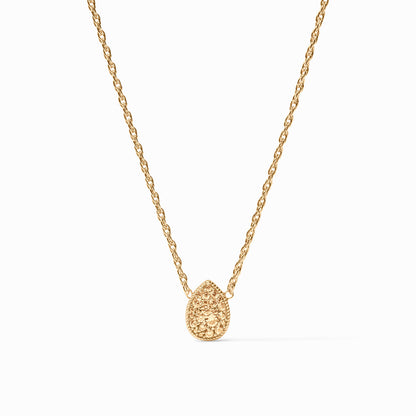 Pave Teardrop Delicate Necklace in Citrine Yellow