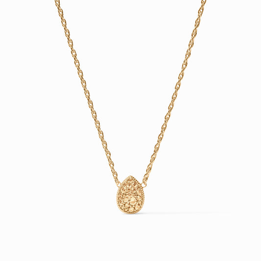 Pave Teardrop Delicate Necklace in Citrine Yellow